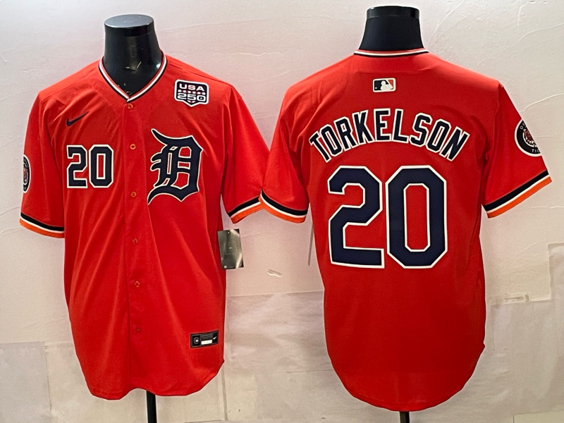 Men Detroit Tigers Torkelson orange Game Nike MLB Jersey 2026005